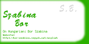 szabina bor business card